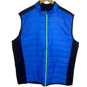 FootJoy FJ Puffer Vest Blue Black Full Zip Golf Outerwear XL